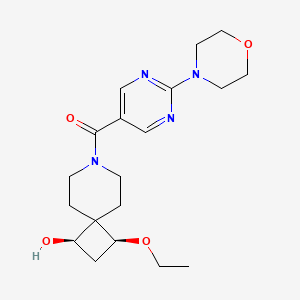 molecular formula C19H28N4O4 B5510757 [(1R,3S)-3-ethoxy-1-hydroxy-7-azaspiro[3.5]nonan-7-yl]-(2-morpholin-4-ylpyrimidin-5-yl)methanone 