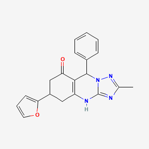 molecular formula C20H18N4O2 B5510833 6-(furan-2-yl)-2-methyl-9-phenyl-5,6,7,9-tetrahydro[1,2,4]triazolo[5,1-b]quinazolin-8(4H)-one 