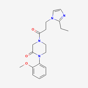 molecular formula C19H24N4O3 B5510871 4-[3-(2-ethyl-1H-imidazol-1-yl)propanoyl]-1-(2-methoxyphenyl)-2-piperazinone 