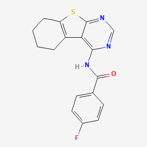 molecular formula C17H14FN3OS B5510911 4-fluoro-N-(5,6,7,8-tetrahydro[1]benzothieno[2,3-d]pyrimidin-4-yl)benzamide 