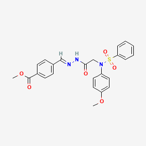 molecular formula C24H23N3O6S B5510929 METHYL 4-[(E)-({2-[N-(4-METHOXYPHENYL)BENZENESULFONAMIDO]ACETAMIDO}IMINO)METHYL]BENZOATE 