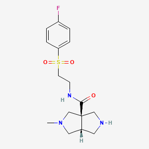 molecular formula C16H22FN3O3S B5510972 (3aR,6aR)-N-[2-(4-fluorophenyl)sulfonylethyl]-5-methyl-1,2,3,4,6,6a-hexahydropyrrolo[3,4-c]pyrrole-3a-carboxamide 