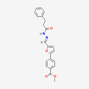 molecular formula C22H20N2O4 B5511015 methyl 4-(5-{(E)-[2-(3-phenylpropanoyl)hydrazinylidene]methyl}furan-2-yl)benzoate 
