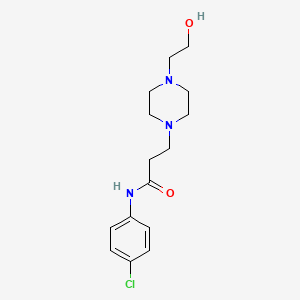 molecular formula C15H22ClN3O2 B5511024 N-(4-chlorophenyl)-3-[4-(2-hydroxyethyl)piperazin-1-yl]propanamide 