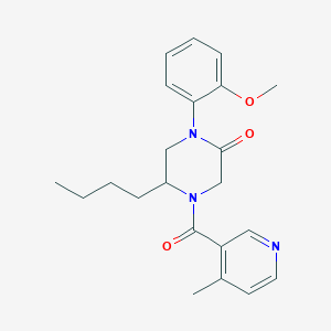 molecular formula C22H27N3O3 B5511035 5-butyl-1-(2-methoxyphenyl)-4-[(4-methyl-3-pyridinyl)carbonyl]-2-piperazinone 