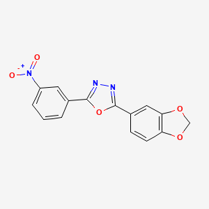molecular formula C15H9N3O5 B5511057 2-(1,3-benzodioxol-5-yl)-5-(3-nitrophenyl)-1,3,4-oxadiazole 
