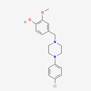 molecular formula C18H21ClN2O2 B5511087 4-[[4-(4-Chlorophenyl)piperazin-1-yl]methyl]-2-methoxyphenol 