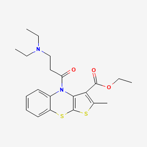 molecular formula C21H26N2O3S2 B5511111 Ethyl 4-[3-(diethylamino)propanoyl]-2-methylthieno[2,3-b][1,4]benzothiazine-3-carboxylate 