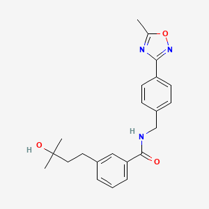 molecular formula C22H25N3O3 B5511115 3-(3-hydroxy-3-methylbutyl)-N-[4-(5-methyl-1,2,4-oxadiazol-3-yl)benzyl]benzamide 
