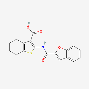 molecular formula C18H15NO4S B5511126 2-(1-Benzofuran-2-amido)-4,5,6,7-tetrahydro-1-benzothiophene-3-carboxylic acid 