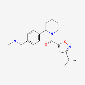 molecular formula C21H29N3O2 B5511134 (4-{1-[(3-isopropyl-5-isoxazolyl)carbonyl]-2-piperidinyl}benzyl)dimethylamine 
