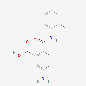 molecular formula C15H14N2O3 B5511148 5-Amino-2-[(2-methylphenyl)carbamoyl]benzoic acid 