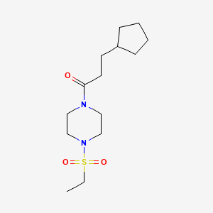 molecular formula C14H26N2O3S B5511157 3-CYCLOPENTYL-1-[4-(ETHANESULFONYL)PIPERAZIN-1-YL]PROPAN-1-ONE 