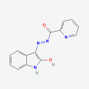 molecular formula C14H10N4O2 B5511169 N-[(2-oxo(1H-benzo[d]azolin-3-ylidene))azamethyl]-2-pyridylcarboxamide 