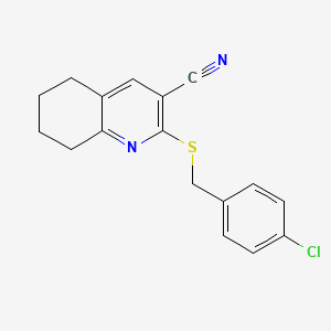 molecular formula C17H15ClN2S B5511205 2-(4-Chloro-benzylsulfanyl)-5,6,7,8-tetrahydro-quinoline-3-carbonitrile 
