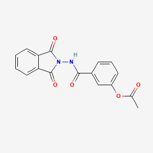 molecular formula C17H12N2O5 B5511223 3-{[(1,3-dioxo-1,3-dihydro-2H-isoindol-2-yl)amino]carbonyl}phenyl acetate 