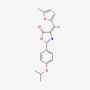 molecular formula C18H17NO4 B5511258 (4E)-4-[(5-methylfuran-2-yl)methylidene]-2-(4-propan-2-yloxyphenyl)-1,3-oxazol-5-one 