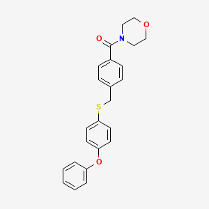 molecular formula C24H23NO3S B5511275 4-(4-{[(4-phenoxyphenyl)thio]methyl}benzoyl)morpholine 