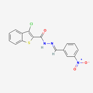 molecular formula C16H10ClN3O3S B5511326 3-chloro-N'-(3-nitrobenzylidene)-1-benzo[b]thiophene-2-carbohydrazide 