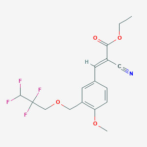 molecular formula C17H17F4NO4 B5511385 ETHYL (E)-2-CYANO-3-{4-METHOXY-3-[(2,2,3,3-TETRAFLUOROPROPOXY)METHYL]PHENYL}-2-PROPENOATE 