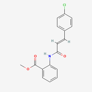 molecular formula C17H14ClNO3 B5511387 Benzoic acid, 2-[[(2E)-3-(4-chlorophenyl)-1-oxo-2-propen-1-yl]amino]-, methyl ester CAS No. 321674-87-7