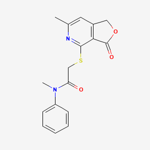 molecular formula C17H16N2O3S B5511411 N-METHYL-2-({6-METHYL-3-OXO-1H,3H-FURO[3,4-C]PYRIDIN-4-YL}SULFANYL)-N-PHENYLACETAMIDE 