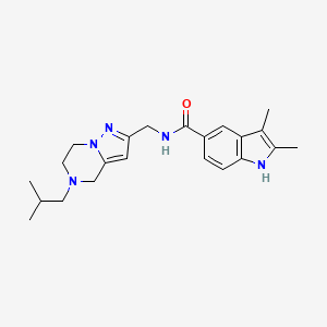 molecular formula C22H29N5O B5511467 N-[(5-isobutyl-4,5,6,7-tetrahydropyrazolo[1,5-a]pyrazin-2-yl)methyl]-2,3-dimethyl-1H-indole-5-carboxamide 