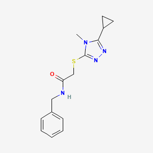 molecular formula C15H18N4OS B5511474 N-benzyl-2-[(5-cyclopropyl-4-methyl-4H-1,2,4-triazol-3-yl)sulfanyl]acetamide 