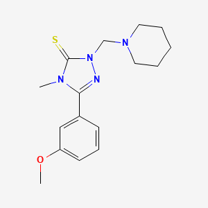molecular formula C16H22N4OS B5511484 3-(3-METHOXYPHENYL)-4-METHYL-1-[(PIPERIDIN-1-YL)METHYL]-4,5-DIHYDRO-1H-1,2,4-TRIAZOLE-5-THIONE 