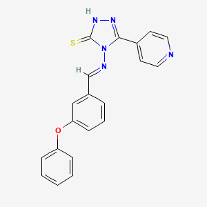 molecular formula C20H15N5OS B5511489 4-((3-PHENOXYBENZYLIDENE)AMINO)-5-(4-PYRIDINYL)-4H-1,2,4-TRIAZOLE-3-THIOL 