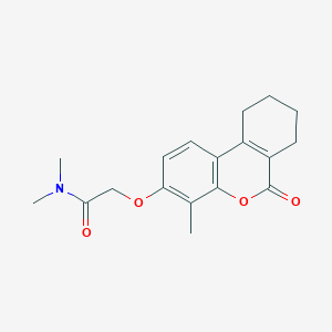molecular formula C18H21NO4 B5511530 N,N-DIMETHYL-2-({4-METHYL-6-OXO-6H,7H,8H,9H,10H-CYCLOHEXA[C]CHROMEN-3-YL}OXY)ACETAMIDE 