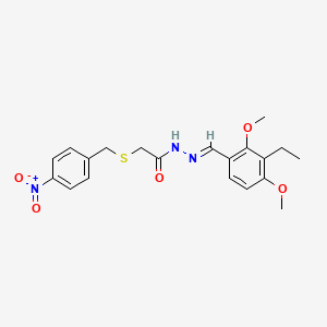 molecular formula C20H23N3O5S B5511574 N-[(E)-(3-ethyl-2,4-dimethoxyphenyl)methylideneamino]-2-[(4-nitrophenyl)methylsulfanyl]acetamide 