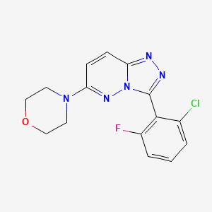 molecular formula C15H13ClFN5O B5511703 4-[3-(2-CHLORO-6-FLUOROPHENYL)[1,2,4]TRIAZOLO[4,3-B]PYRIDAZIN-6-YL]MORPHOLINE 