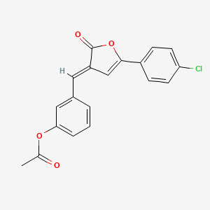 molecular formula C19H13ClO4 B5511704 3-{[(3E)-5-(4-CHLOROPHENYL)-2-OXO-2,3-DIHYDROFURAN-3-YLIDENE]METHYL}PHENYL ACETATE 