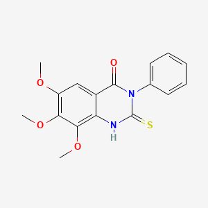 molecular formula C17H16N2O4S B5511711 6,7,8-trimethoxy-3-phenyl-2-thioxo-2,3-dihydro-4(1H)-quinazolinone 