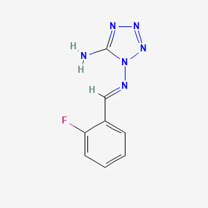 molecular formula C8H7FN6 B5511719 1-[(E)-(2-fluorophenyl)methylideneamino]tetrazol-5-amine 