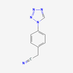 molecular formula C9H7N5 B5511795 2-[4-(1H-1,2,3,4-TETRAZOL-1-YL)PHENYL]ACETONITRILE 