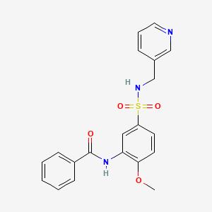 molecular formula C20H19N3O4S B5511799 N-{2-methoxy-5-[(pyridin-3-ylmethyl)sulfamoyl]phenyl}benzamide 