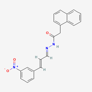 molecular formula C21H17N3O3 B5511830 2-(naphthalen-1-yl)-N'-[(1E,2E)-3-(3-nitrophenyl)prop-2-en-1-ylidene]acetohydrazide 