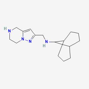 molecular formula C16H26N4 B5511946 rel-(1S,5s)-N-(4,5,6,7-tetrahydropyrazolo[1,5-a]pyrazin-2-ylmethyl)bicyclo[3.3.1]nonan-9-amine dihydrochloride 