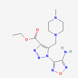molecular formula C13H20N8O3 B5512106 Ethyl 1-(4-amino-1,2,5-oxadiazol-3-yl)-5-((4-methylpiperazin-1-yl)methyl)-1H-1,2,3-triazole-4-carboxylate CAS No. 311314-87-1