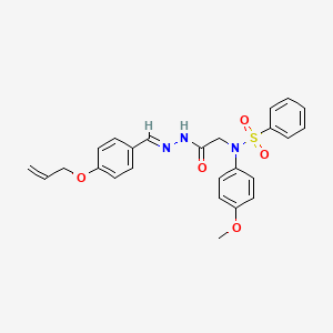 molecular formula C25H25N3O5S B5512148 N-(4-METHOXYPHENYL)-N-({N'-[(E)-[4-(PROP-2-EN-1-YLOXY)PHENYL]METHYLIDENE]HYDRAZINECARBONYL}METHYL)BENZENESULFONAMIDE 