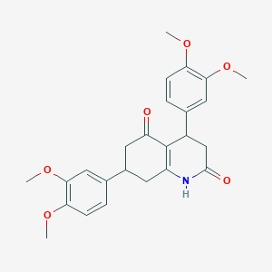 molecular formula C25H27NO6 B5512194 4,7-BIS(3,4-DIMETHOXYPHENYL)-1,2,3,4,5,6,7,8-OCTAHYDROQUINOLINE-2,5-DIONE 