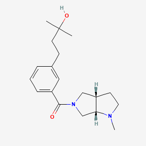 molecular formula C19H28N2O2 B5512355 [(3aS,6aS)-1-methyl-2,3,3a,4,6,6a-hexahydropyrrolo[2,3-c]pyrrol-5-yl]-[3-(3-hydroxy-3-methylbutyl)phenyl]methanone 