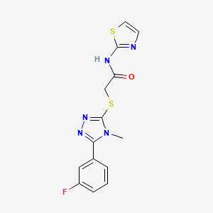 molecular formula C14H12FN5OS2 B5512492 2-{[5-(3-fluorophenyl)-4-methyl-4H-1,2,4-triazol-3-yl]sulfanyl}-N-(1,3-thiazol-2-yl)acetamide 