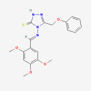 molecular formula C19H20N4O4S B5512523 5-(PHENOXY-ME)-4-((2,4,5-TRIMETHOXYBENZYLIDENE)AMINO)-4H-1,2,4-TRIAZOLE-3-THIOL 