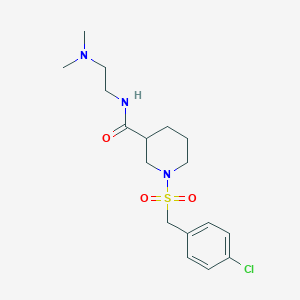 molecular formula C17H26ClN3O3S B5512533 1-[(4-chlorobenzyl)sulfonyl]-N-[2-(dimethylamino)ethyl]-3-piperidinecarboxamide 
