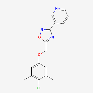 molecular formula C16H14ClN3O2 B5512546 3-{5-[(4-chloro-3,5-dimethylphenoxy)methyl]-1,2,4-oxadiazol-3-yl}pyridine 