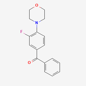 molecular formula C17H16FNO2 B5512550 (3-fluoro-4-morpholin-4-ylphenyl)-phenylmethanone 
