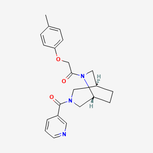 molecular formula C22H25N3O3 B5512605 (1S*,5R*)-6-[(4-methylphenoxy)acetyl]-3-(3-pyridinylcarbonyl)-3,6-diazabicyclo[3.2.2]nonane 
